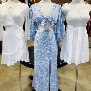 Dusty blue 2 piece Skirt set !